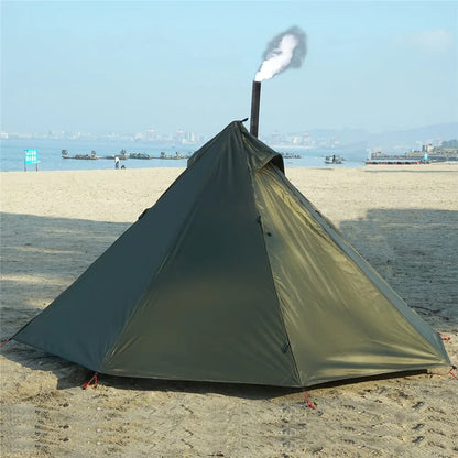 Tente Hot Tent Tipi 1 Personne – Avec Fenêtre pour Cheminée | Double Paroi | 3 Saisons | Bushcraft / Camping Solo - BLACKBEARD OUTDOOR INDUSTRIES