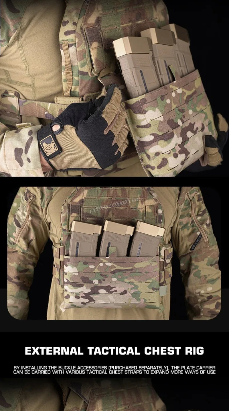Gilet Tactique KZ Plate Carrier - Profil Bas, Léger, Ajustable, avec MOLLE et Système de Libération Rapide – Gilet de Combat pour Airsoft et Chasse - BLACKBEARD OUTDOOR INDUSTRIES
