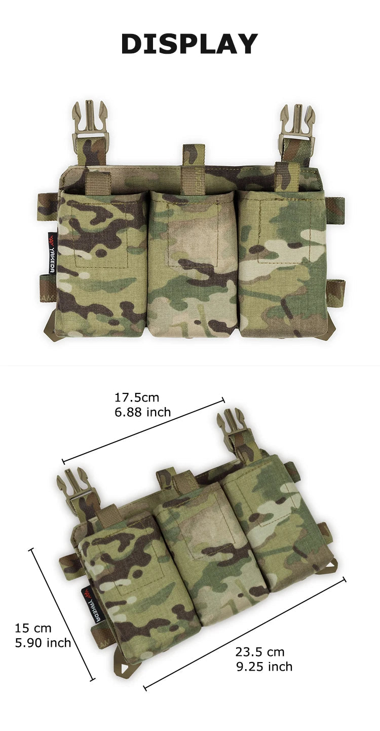 Gilet Tactique YAKEDA Triple 5.56/7.62 avec Libération Rapide et Boucle – Panneau Modulaire d'Attaque pour Équipement de Chasse Extérieure BLACKBEARD OUTDOOR INDUSTRIES