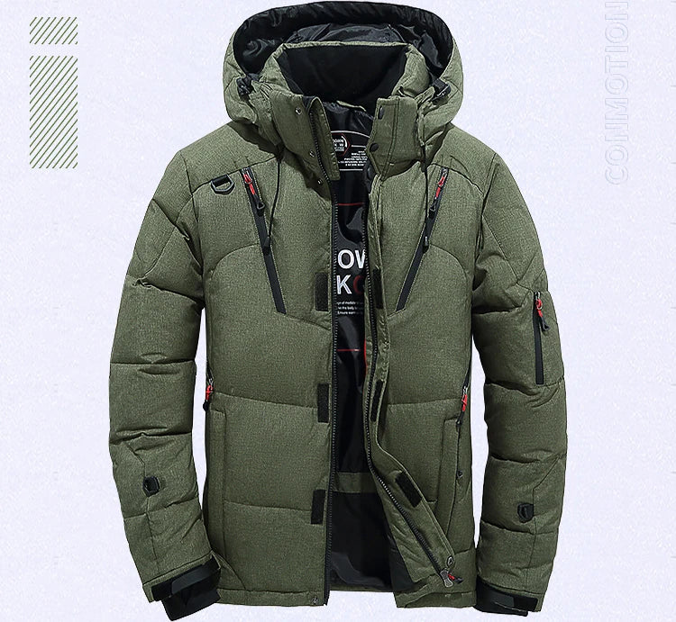 Veste Doudoune Homme en Duvet Blanc - Parka Hivernale Windproof, Chaude et Confortable, Avec Capuche Détachable BLACKBEARD OUTDOOR INDUSTRIES