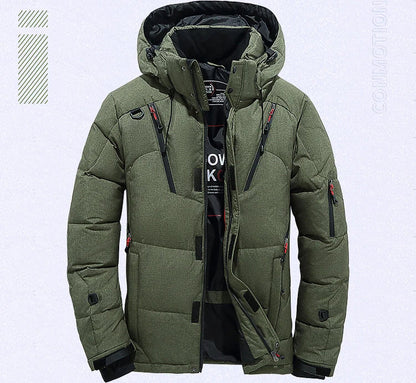 Veste Doudoune Homme en Duvet Blanc - Parka Hivernale Windproof, Chaude et Confortable, Avec Capuche Détachable BLACKBEARD OUTDOOR INDUSTRIES