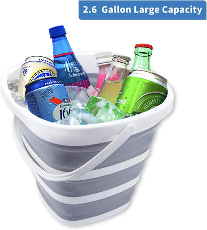 Seau Pliable en Silicone 10L – Seau Multi-Usage pour Pêche, Camping, Lavage de Voiture, Maison - BLACKBEARD OUTDOOR INDUSTRIES