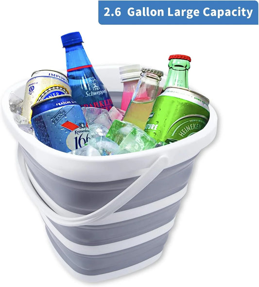 Seau Pliable en Silicone 10L – Seau Multi-Usage pour Pêche, Camping, Lavage de Voiture, Maison - BLACKBEARD OUTDOOR INDUSTRIES