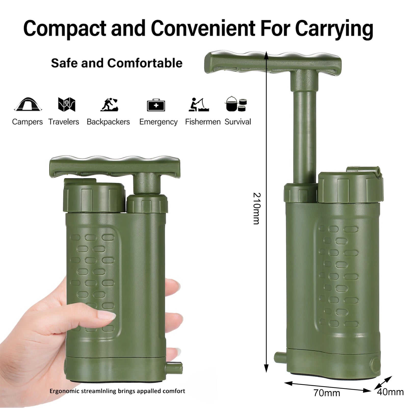 Pompe Purificateur d’Eau avec Filtre 0.01 Micron – Système de Filtration Portable pour Survie, Camping & Randonnée - BLACKBEARD OUTDOOR INDUSTRIES