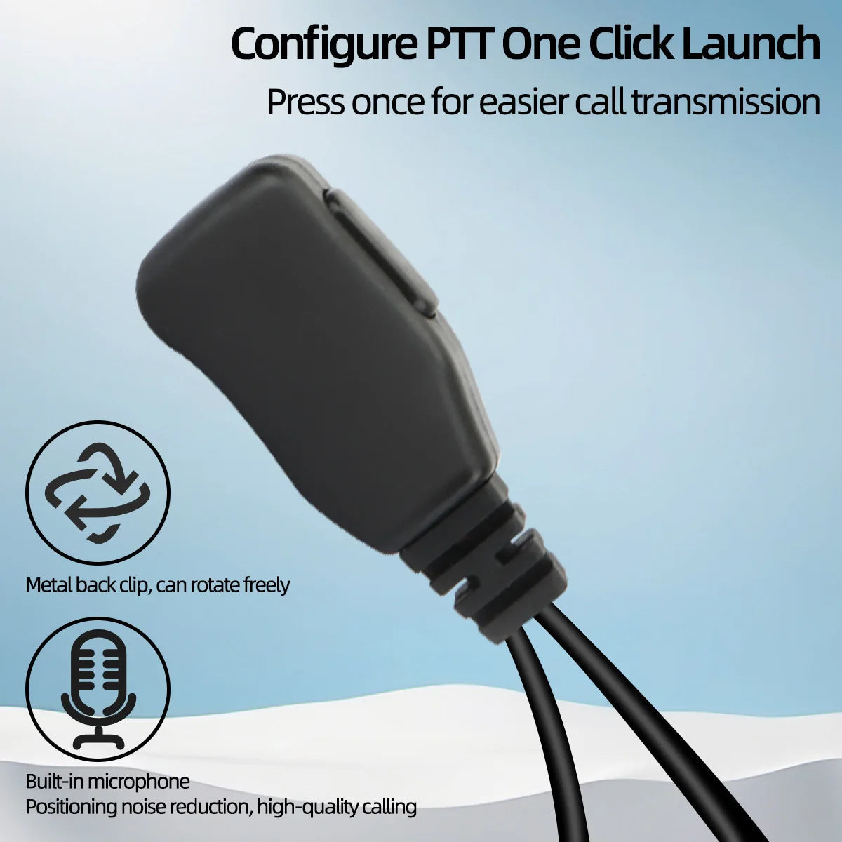 ABBREE POC Network Walkie Talkie Headset  360° Rotatable Earplug Built-in PTT MIC For GP-268 GP-298 ZELLO Type-C Radio Earphone BLACKBEARD OUTDOOR INDUSTRIES
