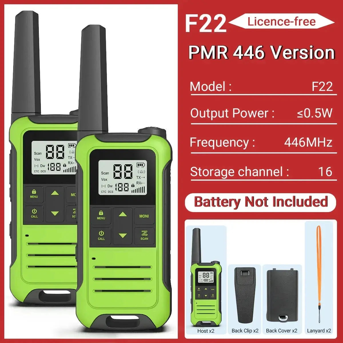 Baofeng F22 - Talkie-Walkie Portable PMR/FRS - Longue Portée et Multifonctions Ma boutique