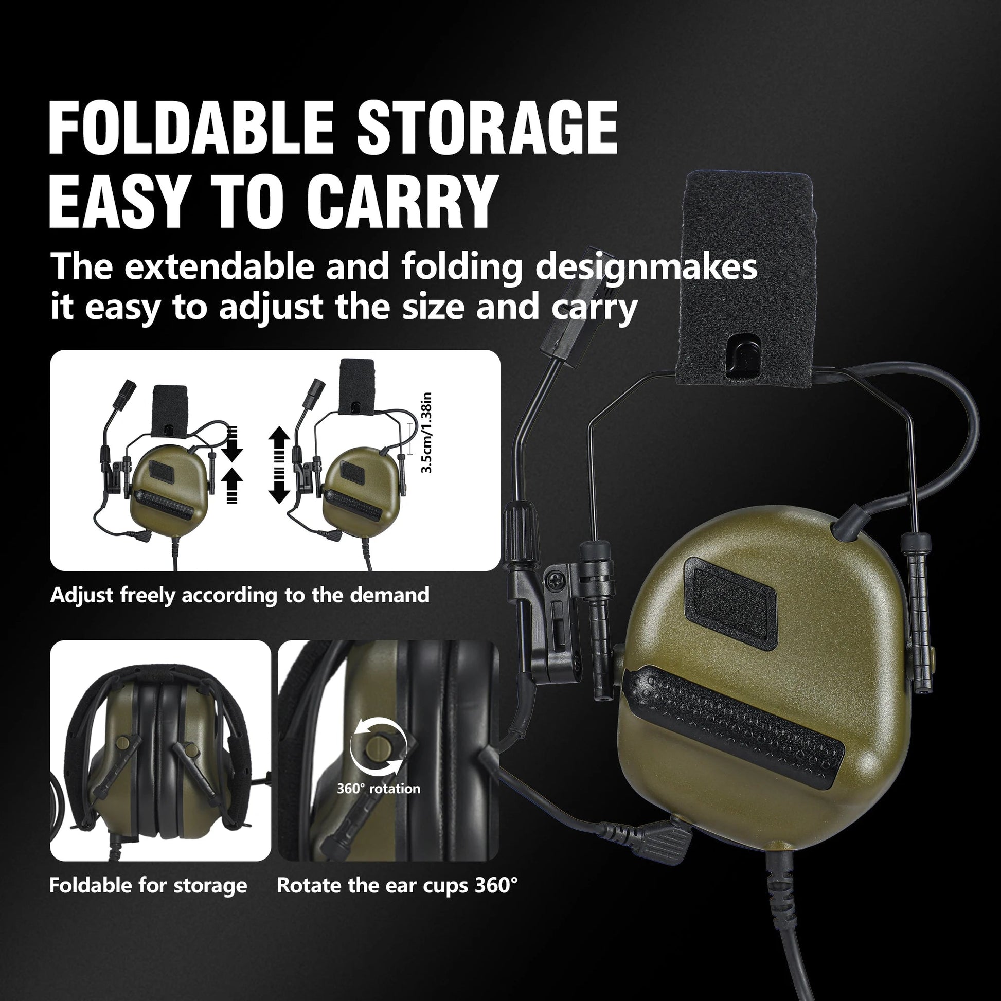 ARM NEXT F10 Casque Tactique Électronique de Protection Auditive – Atténuation du Bruit et Amplification des Sons pour Chasse et Tir BLACKBEARD OUTDOOR INDUSTRIES