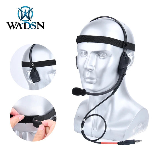 Casque Tactique WADSN MH180-V avec Conduction Osseuse pour Airsoft – Casque de Signalisation avec Microphone pour Interface 7.0 PLUG PTT BLACKBEARD OUTDOOR INDUSTRIES