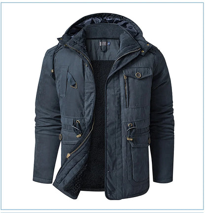 Parka Homme Hiver Chaude – LZLLTT Avec Capuche Amovible | Doublure Polaire | Multipoches | -30°C à +5°C - BLACKBEARD OUTDOOR INDUSTRIES