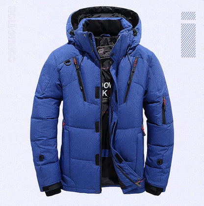 Veste Doudoune Homme en Duvet Blanc - Parka Hivernale Windproof, Chaude et Confortable, Avec Capuche Détachable BLACKBEARD OUTDOOR INDUSTRIES