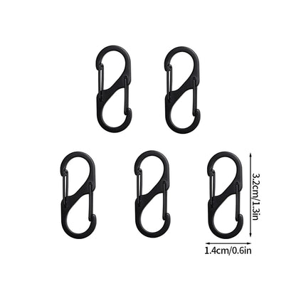 5PCS Mousquetons Tactiques en S – Mini Clip Aluminium Anti-Vol pour Camping & Randonnée - BLACKBEARD OUTDOOR INDUSTRIES