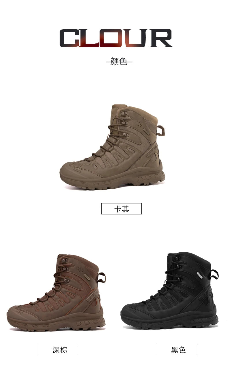 Bottes Tactiques pour Homme – Hautes, Lacées, Militaires, de Randonnée, en Cuir PU, Imperméables, Taille Plus, Unisexes, pour Escalade et Travail - BLACKBEARD OUTDOOR INDUSTRIES