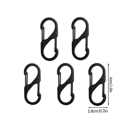 5PCS Mousquetons Tactiques en S – Mini Clip Aluminium Anti-Vol pour Camping & Randonnée - BLACKBEARD OUTDOOR INDUSTRIES