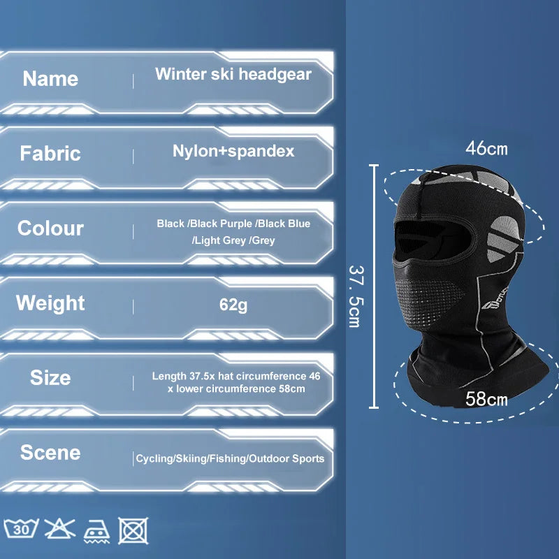 Cache-cou Thermique Unisexe – Masque Balaclava Complet pour Ski, Vélo, Chasse, Activités Outdoor, Protection Tête et Cou contre le Froid et le Vent - BLACKBEARD OUTDOOR INDUSTRIES