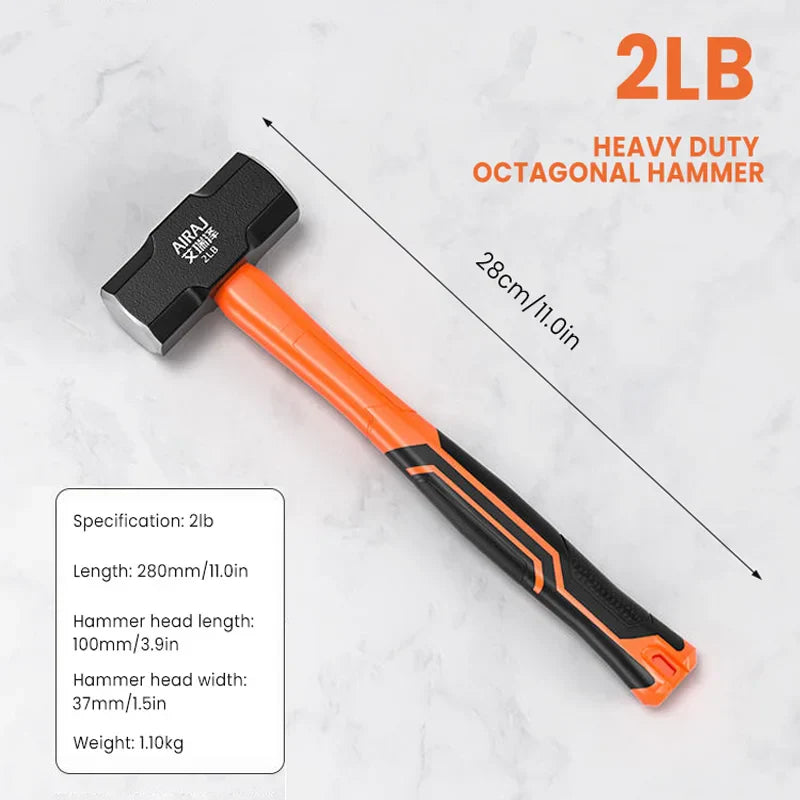 Marteau AIRAJ Octogonale – Marteau lourd pour mur avec manche en caoutchouc antidérapant - BLACKBEARD OUTDOOR INDUSTRIES