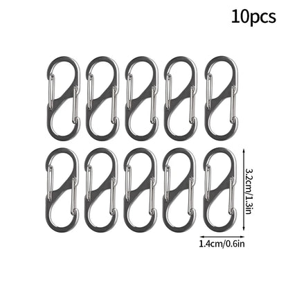 5PCS Mousquetons Tactiques en S – Mini Clip Aluminium Anti-Vol pour Camping & Randonnée - BLACKBEARD OUTDOOR INDUSTRIES