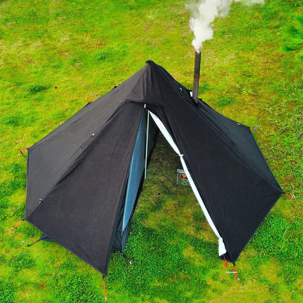 Tente Hot Tent Tipi 1 Personne – Avec Fenêtre pour Cheminée | Double Paroi | 3 Saisons | Bushcraft / Camping Solo - BLACKBEARD OUTDOOR INDUSTRIES