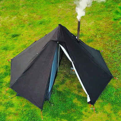 Tente Hot Tent Tipi 1 Personne – Avec Fenêtre pour Cheminée | Double Paroi | 3 Saisons | Bushcraft / Camping Solo - BLACKBEARD OUTDOOR INDUSTRIES