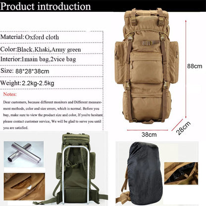 Sac à Dos Tactique 100L – Ultra Grande Capacité Étanche avec Cadre Interne - BLACKBEARD OUTDOOR INDUSTRIES