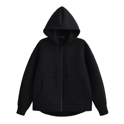 Veste à Capuche Grise femme - Manteau à Manches Longues avec Poches Spacieuses et Fermeture Éclair - Veste Décontractée et Légère pour Femme - BLACKBEARD OUTDOOR INDUSTRIES