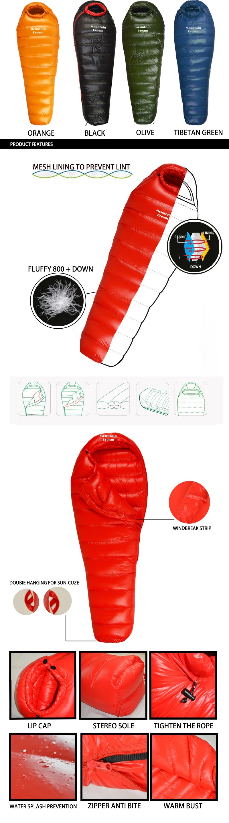 Sac de Couchage Hiver en Duvet d’Oie – Modèle Mummy 3 Saisons – KOSRTON - BLACKBEARD OUTDOOR INDUSTRIES