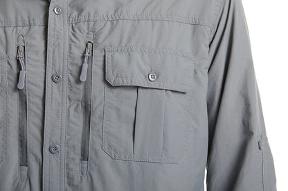 Chemise Cargo Homme TACVASEN – Respirante & Séchage Rapide Manches longues • Multi-poches • Randonnée, Pêche, Travail, Outdoor - BLACKBEARD OUTDOOR INDUSTRIES