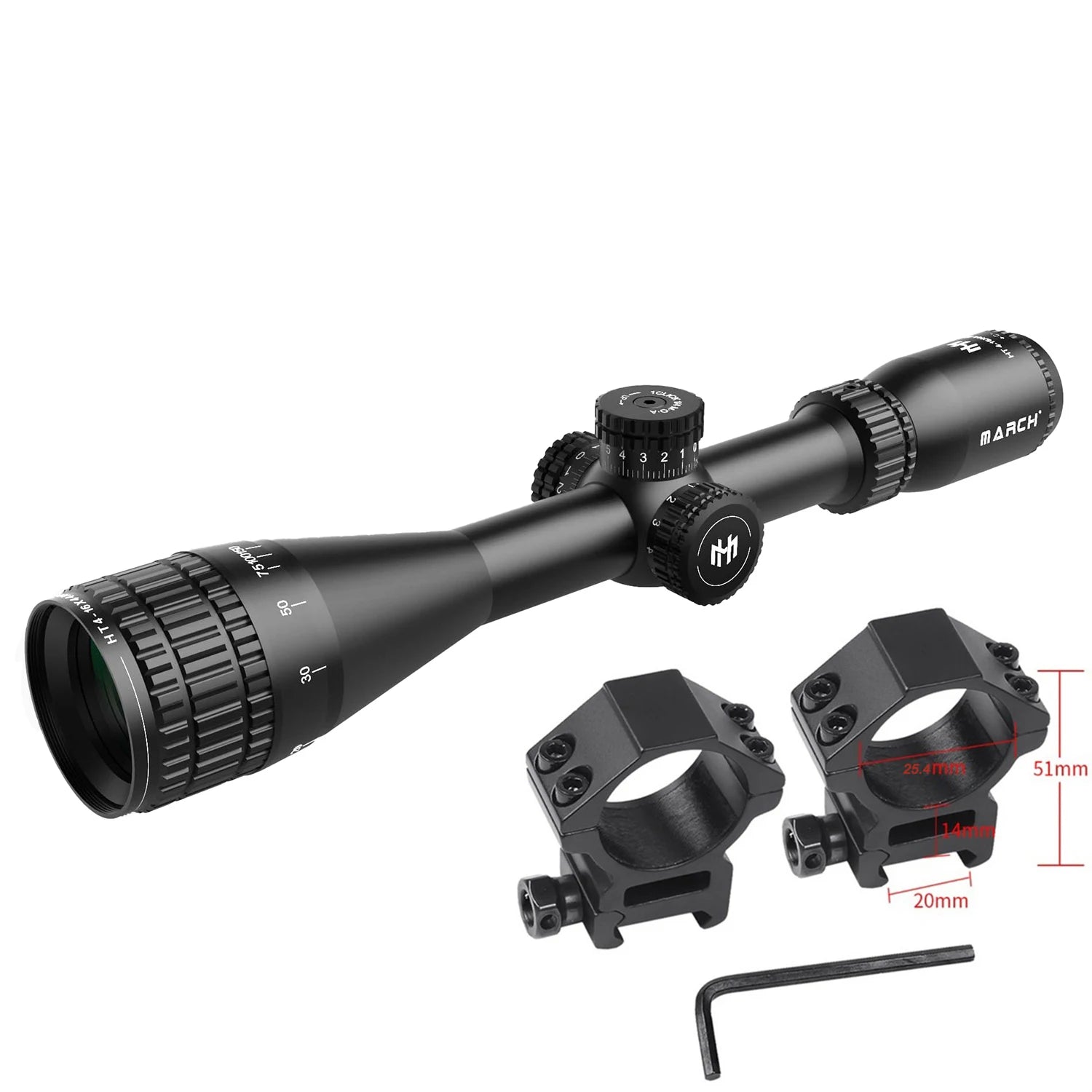 March HT4-16X44AOE Lunette de Visée Tactique - BLACKBEARD OUTDOOR INDUSTRIES