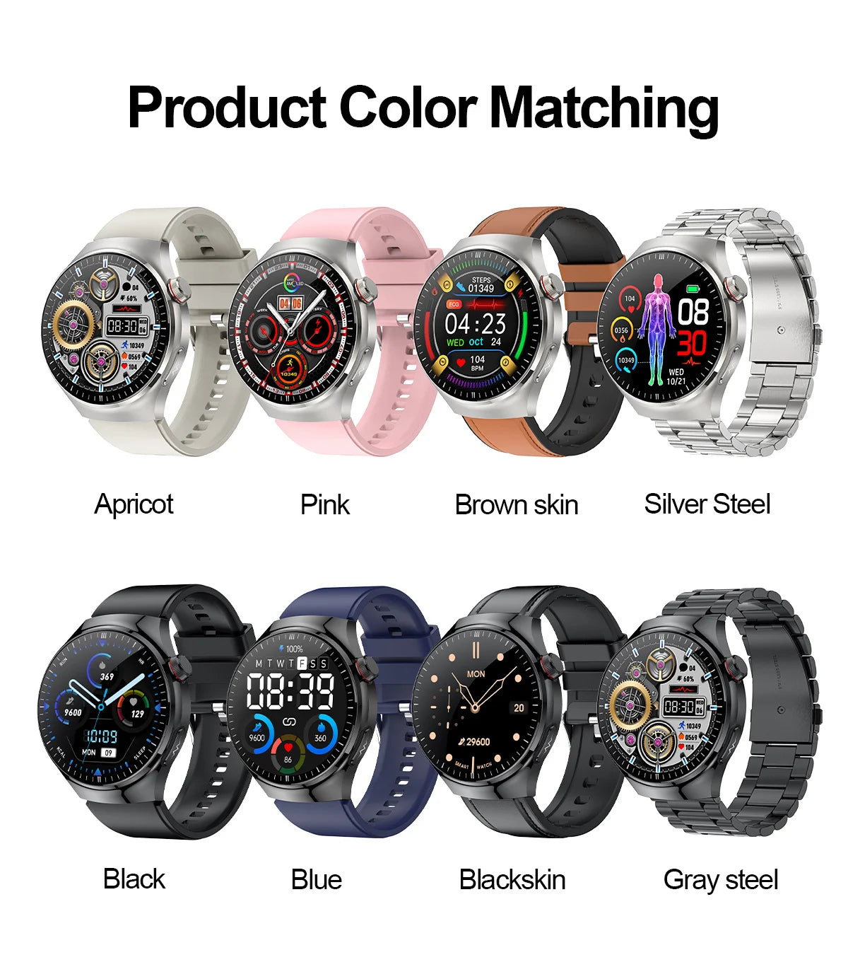 Montre Connectée Médicale GUHUAVMI TK26 – ECG+PPG – Uric Acid, Température, Lipides, Appels Bluetooth – Écran AMOLED 1.43” – Étanche IP68 - BLACKBEARD OUTDOOR INDUSTRIES