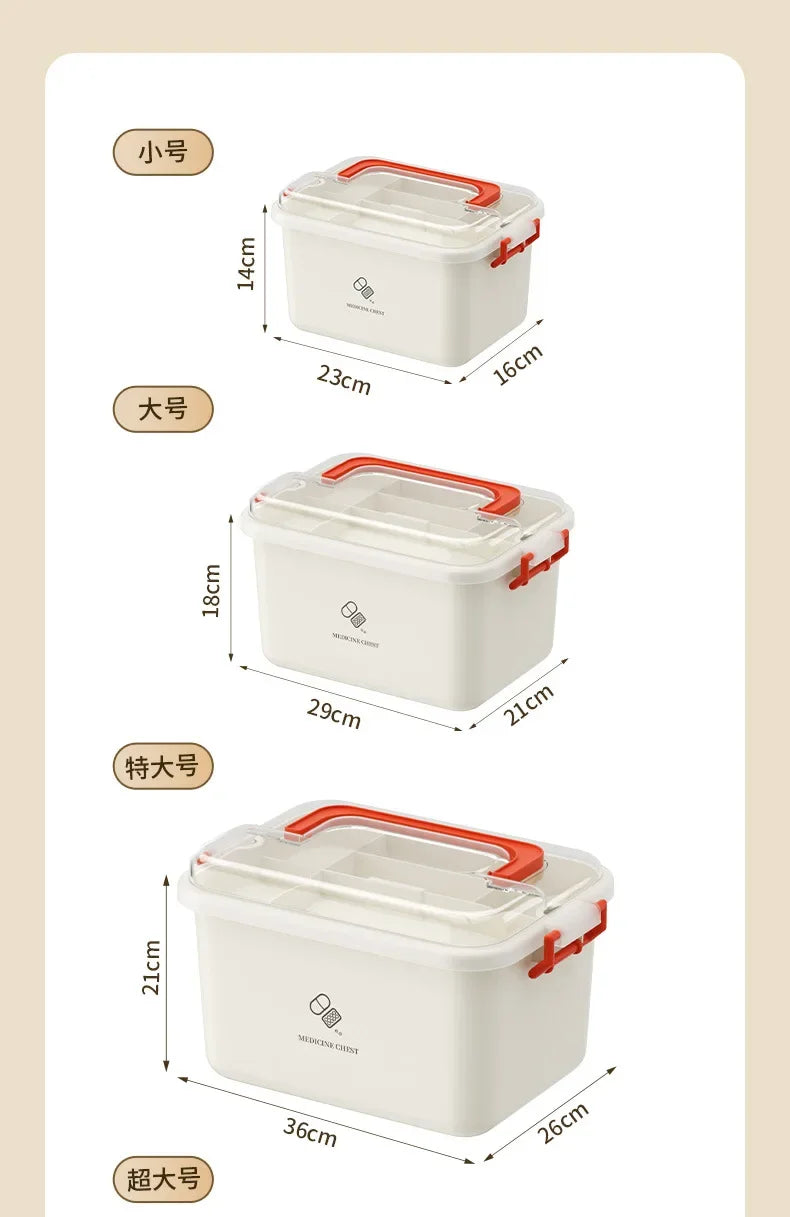Boîte à Médicaments Portable Grande Capacité – Trousse de Premiers Secours Familiale avec Multi-Compartiments Ma boutique
