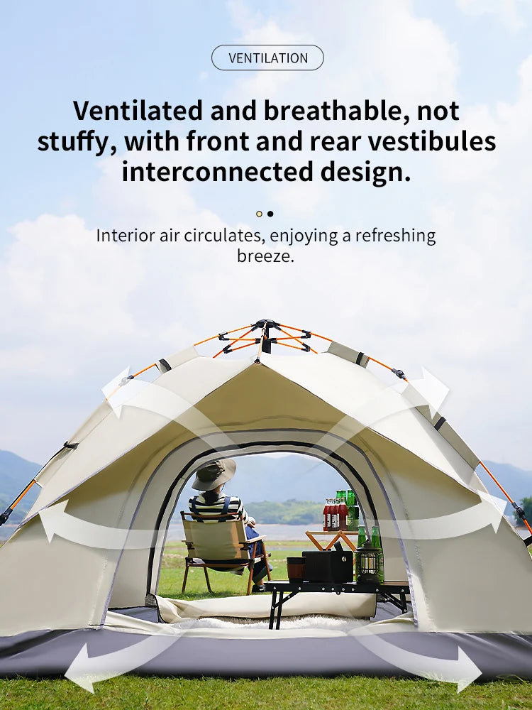 Tente de Camping Automatique 3-4 Personnes – Ouverture Rapide & Protection UV - BLACKBEARD OUTDOOR INDUSTRIES