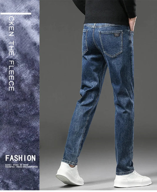 Jeans d'Hiver pour Homme - Coupe Slim Droite, Élastiques, Fleece Intérieur Chaud BLACKBEARD OUTDOOR INDUSTRIES