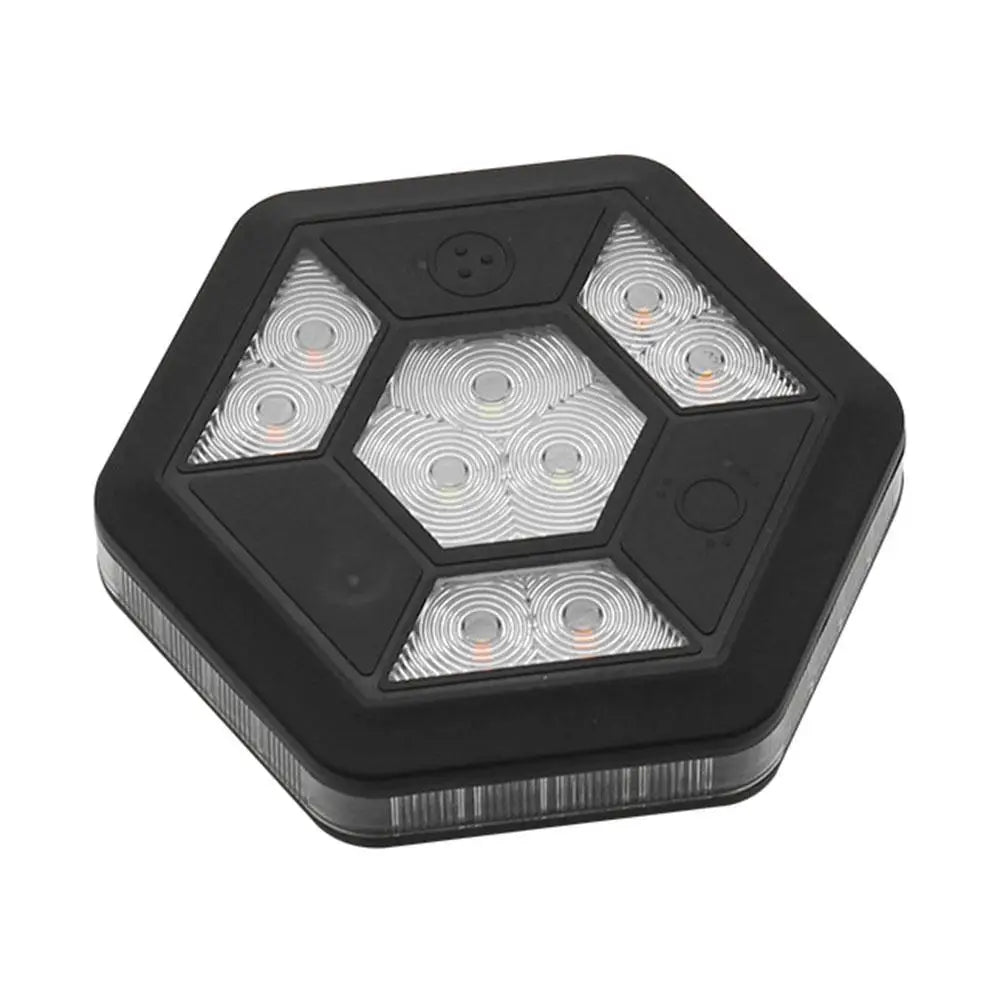 Feu de Signalisation Rotatif LED Magnétique Rechargeable - Lumière de Sécurité pour Voiture, Jaune et Blanche BLACKBEARD OUTDOOR INDUSTRIES