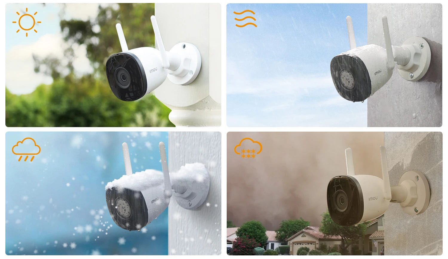 Lot de 3 Caméras IMOU Bullet 2C 4MP – Caméra WiFi Extérieure avec Détection Humaine IA, Vision Nocturne 30m & Étanchéité IP67 Ma boutique