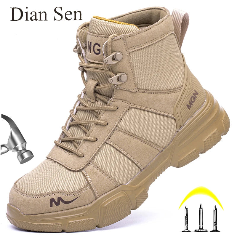 Bottes de Travail Indestructibles - Chaussures de Sécurité avec Embout en Acier, Résistantes aux Piqûres, Antidérapantes, pour Hommes et Femmes, Bottes Tactiques - BLACKBEARD OUTDOOR INDUSTRIES