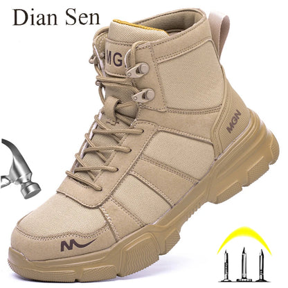 Bottes de Travail Indestructibles - Chaussures de Sécurité avec Embout en Acier, Résistantes aux Piqûres, Antidérapantes, pour Hommes et Femmes, Bottes Tactiques - BLACKBEARD OUTDOOR INDUSTRIES