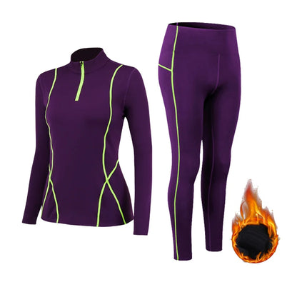 Ensemble de Sous-Vêtements Thermiques Femme en Velours – Vêtement Thermo pour l'Hiver, Ensemble 2 Pièces Longs Jambes et Lingerie - BLACKBEARD OUTDOOR INDUSTRIES