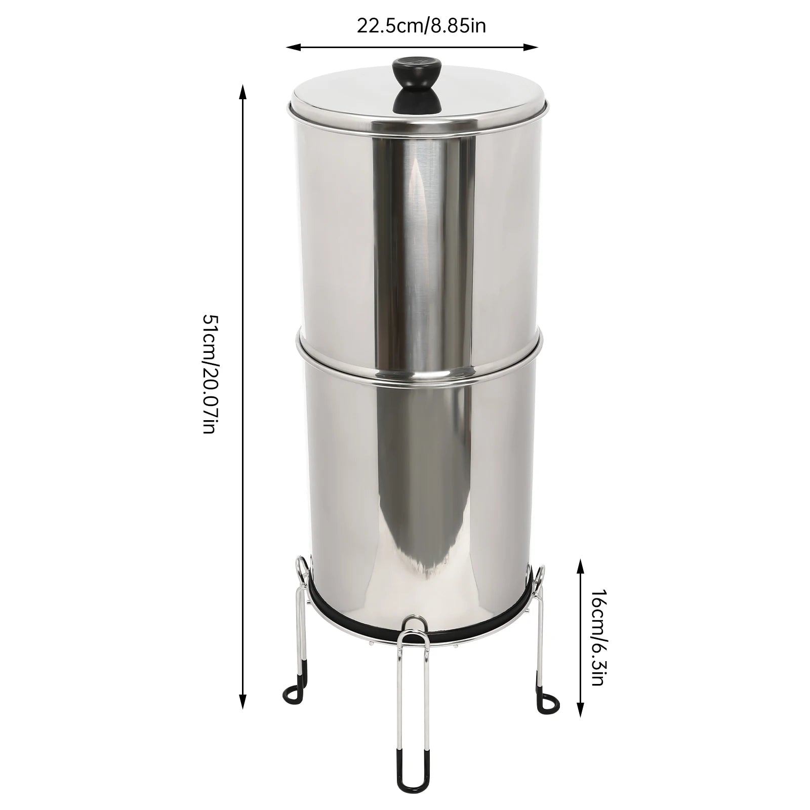 Système de Filtration d’Eau par Gravité – 2,25 Gallons en Acier Inoxydable avec 2 Filtres à Charbon Chargés à l’Argent Ma boutique