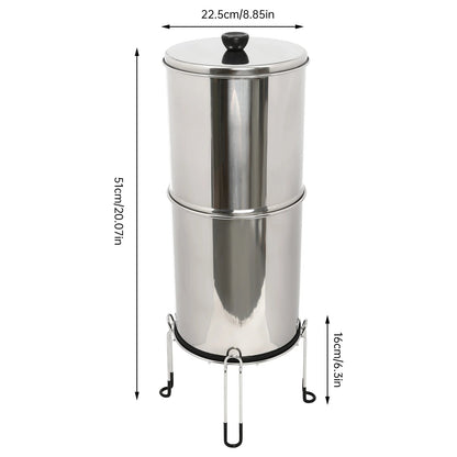 Système de Filtration d’Eau par Gravité – 2,25 Gallons en Acier Inoxydable avec 2 Filtres à Charbon Chargés à l’Argent Ma boutique