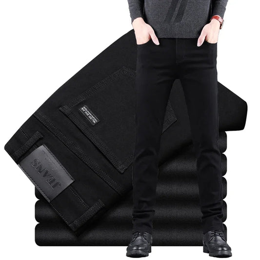 Jeans Slim Pure Black pour Homme - Élasticité, Coupe Droite, Mode Décontractée BLACKBEARD OUTDOOR INDUSTRIES