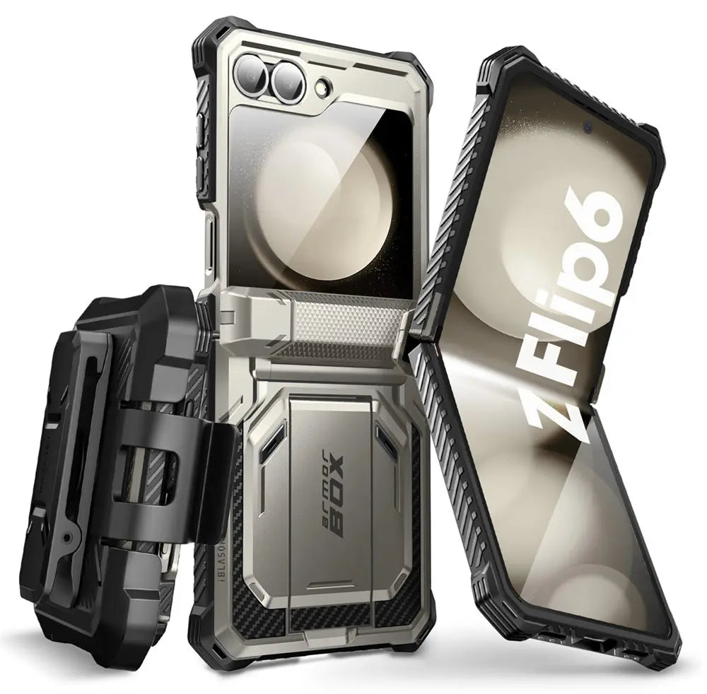 I-BLASON For Samsung Galaxy Z Flip 7 FE/6/5 Case Armorbox Full-Body Military Protection Phone Case with Screen Protector & Stand BLACKBEARD OUTDOOR INDUSTRIES