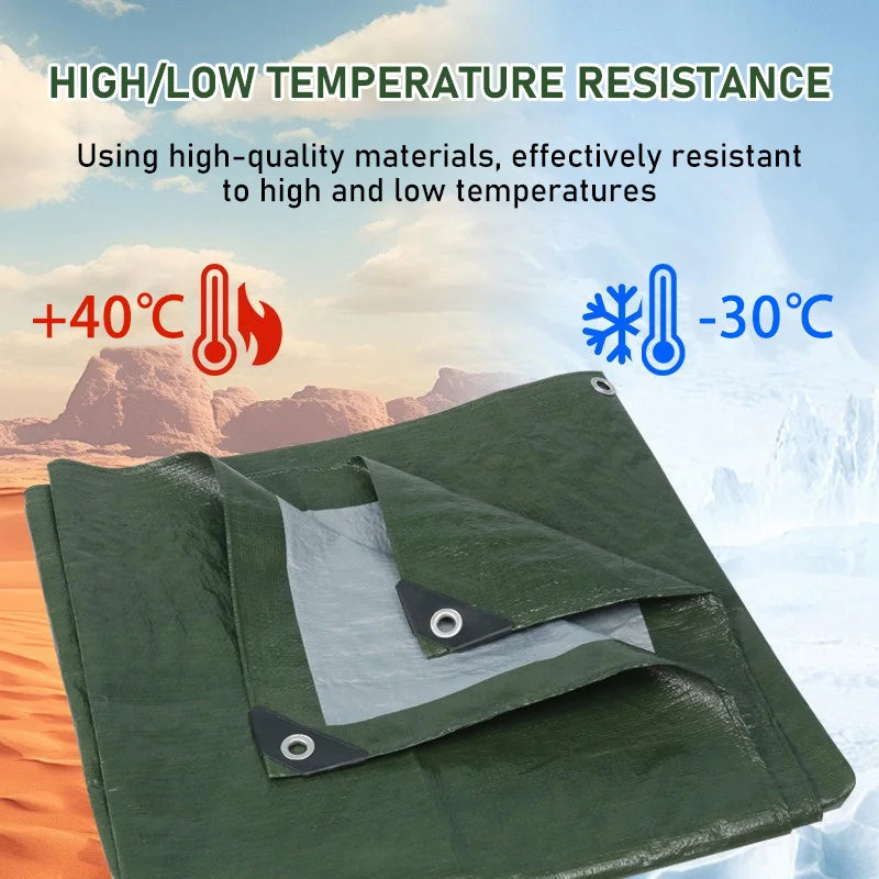 Bâche Imperméable Verte Épaissie – Tarp Multi-usage pour Protection Extérieure, Jardin, Camping - BLACKBEARD OUTDOOR INDUSTRIES