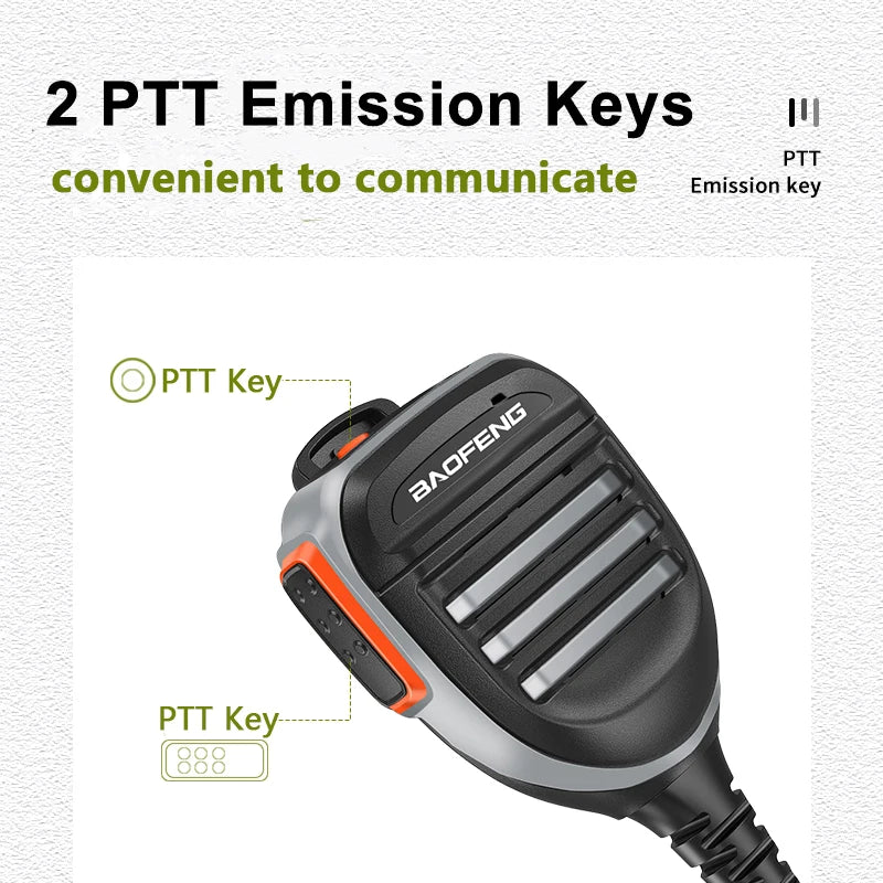 Baofeng BF-780 PTT Microphone à Distance pour Radio Walkie Talkie – Résistant à l'Eau pour Modèles UV-25L, M-5R, Quansheng UV-K5, UV-K6 et plus - BLACKBEARD OUTDOOR INDUSTRIES
