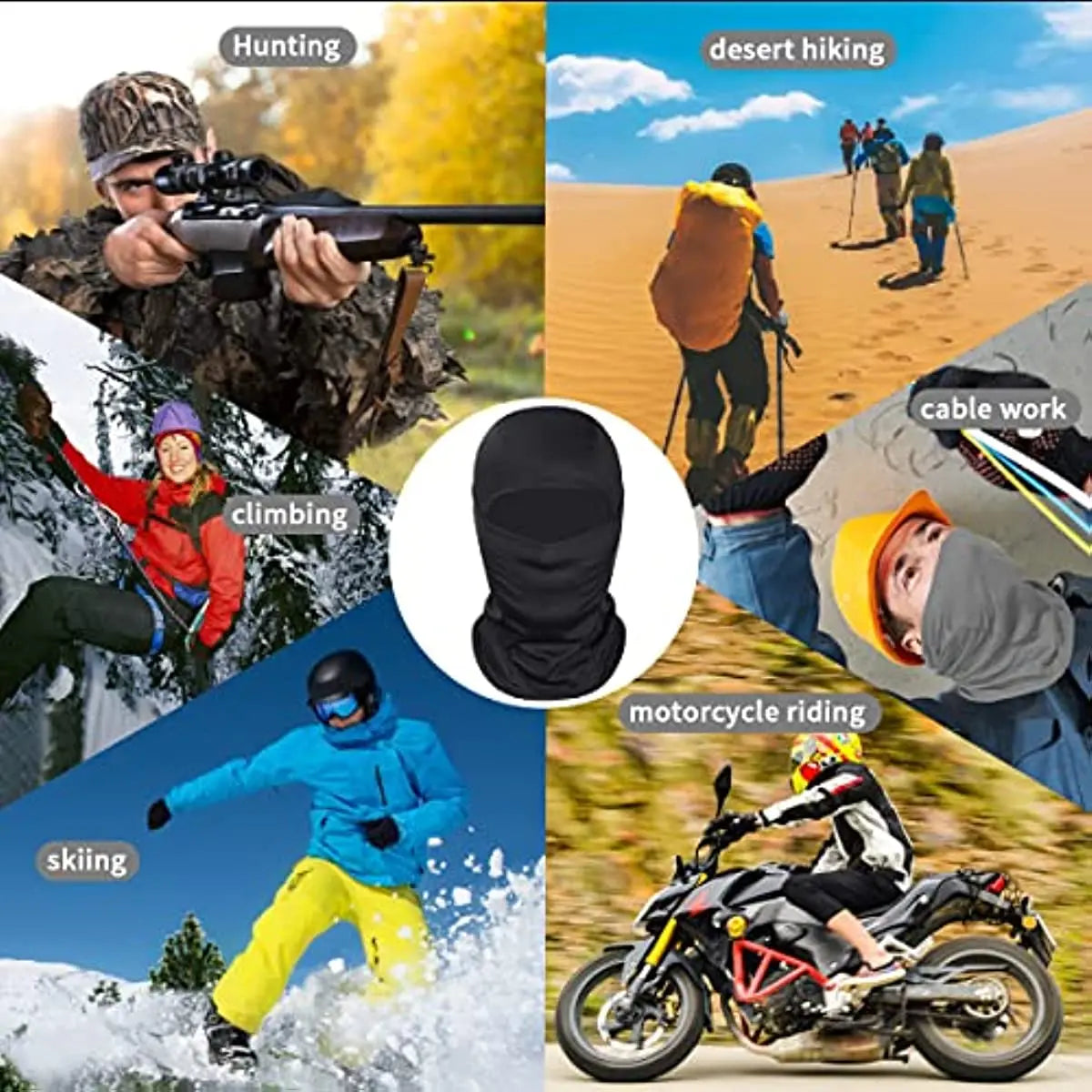 Masque Balaclava pour le Visage – Masque Ski Unisexe pour Hommes et Femmes, Protection Complète du Visage et du Cou, Idéal pour Sports, Moto, Course et Temps Froid - BLACKBEARD OUTDOOR INDUSTRIES