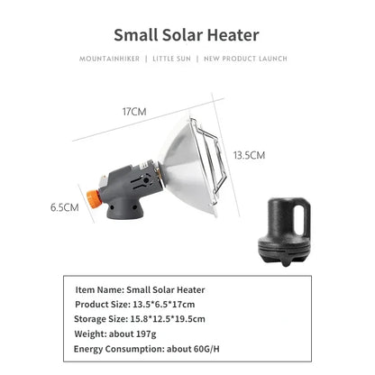 MOUNTAINHIKER Portable Mini Sun Gas Heating Stove Chauffage Gaz Portable Compact pour Camping et Activités Outdoor - BLACKBEARD OUTDOOR INDUSTRIES