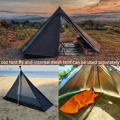 Tente Hot Tent Tipi 1 Personne – Avec Fenêtre pour Cheminée | Double Paroi | 3 Saisons | Bushcraft / Camping Solo - BLACKBEARD OUTDOOR INDUSTRIES