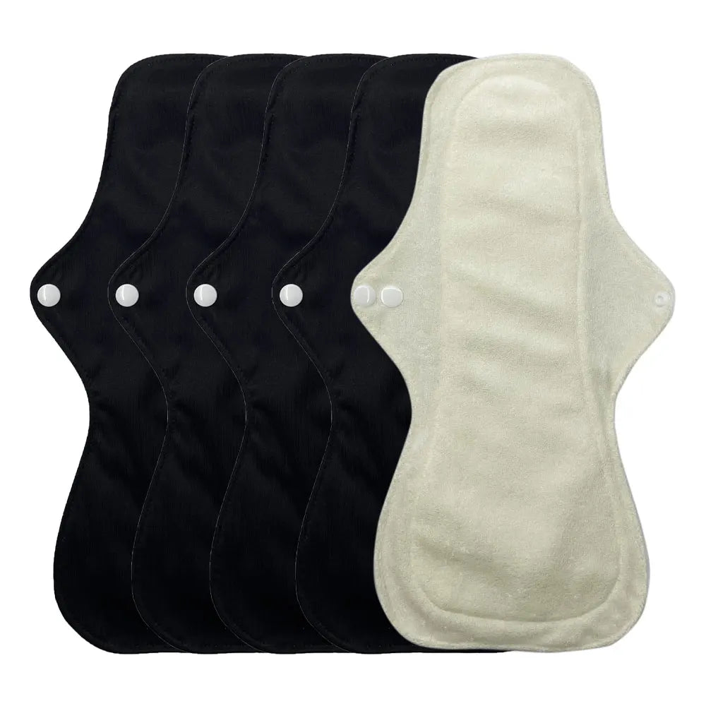 Lot de 5 Serviettes Hygiéniques Réutilisables en Bambou – Absorption Ultra-Forte pour Flux Important – Protection Nuit Épaisse et Lavable Ma boutique