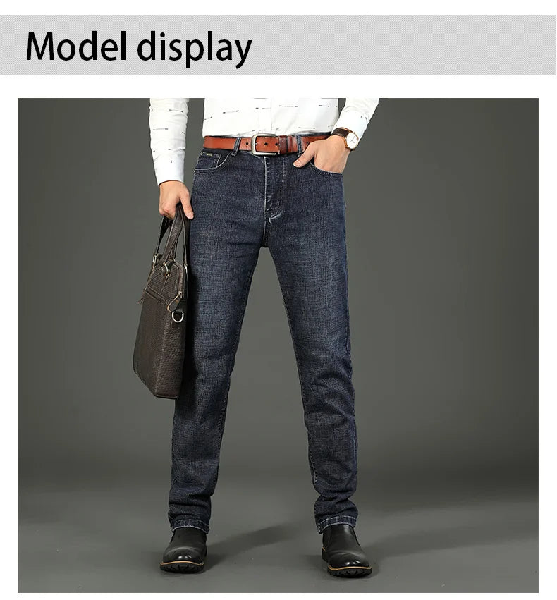 Jeans Business Homme – Coupe Droite Stretch, Bleu/Noir, Denim Classique BLACKBEARD OUTDOOR INDUSTRIES