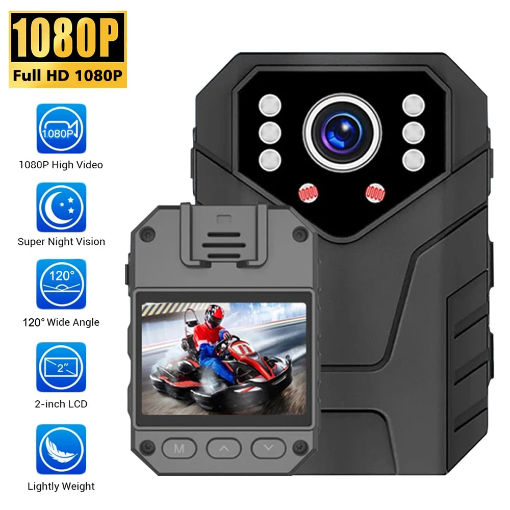 Mini Caméra Corporelle Full HD 1080P avec Vision Nocturne – Enregistreur Vidéo, Caméra de Sécurité pour Garde, Police, et Application Environnementale - BLACKBEARD OUTDOOR INDUSTRIES