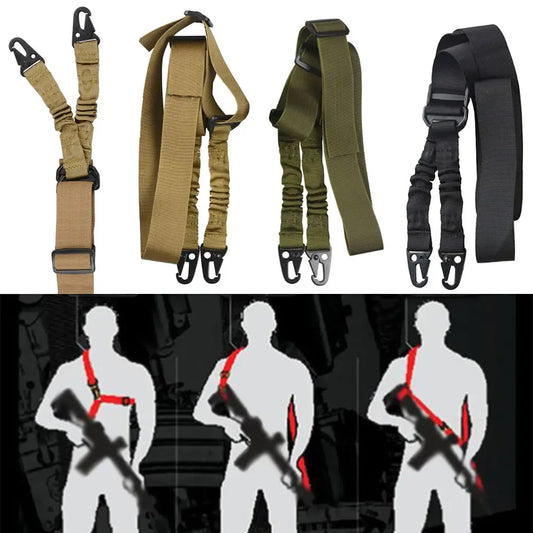Sangle Tactique pour Fusil – 1, 2 ou 3 Points – Réglable avec Élastique Bungee - BLACKBEARD OUTDOOR INDUSTRIES