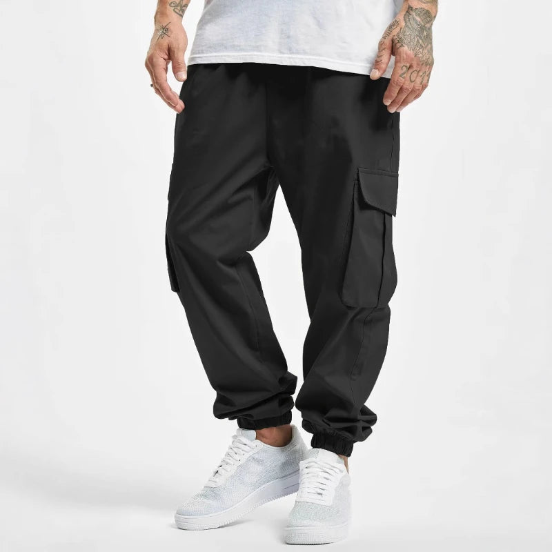 Pantalon Cargo Homme Grande Taille | Style Européen Décontracté | Taille Élastique & Cordon | Multi-poches | Léger & Confortable - BLACKBEARD OUTDOOR INDUSTRIES